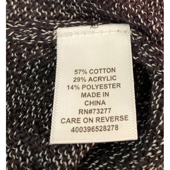 Elle Ruffled Open Front Cardigan Sweater Black & White Accent Medium - Picture 4 of 10